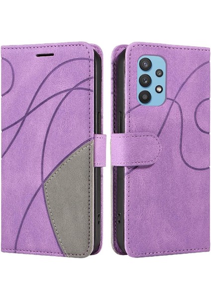 Kart Yuvası Standı ile Samsung Galaxy A32 5g Için Kılıf Pu Deri Flip Folio (Yurt Dışından)