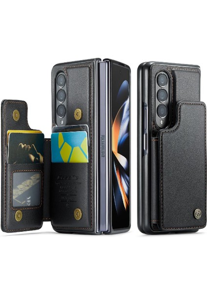 Samsung Galaxy Z Fold 4 5g Kickstand Pu Deri Için Caseme Cüzdan Kılıf (Yurt Dışından)