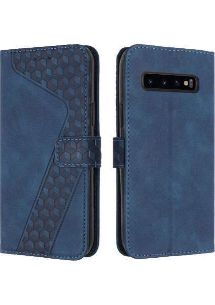 Samsung Galaxy S10 Artı Kickstand Flip Folio Manyetik Kart Için Telefon Kılıfı (Yurt Dışından)