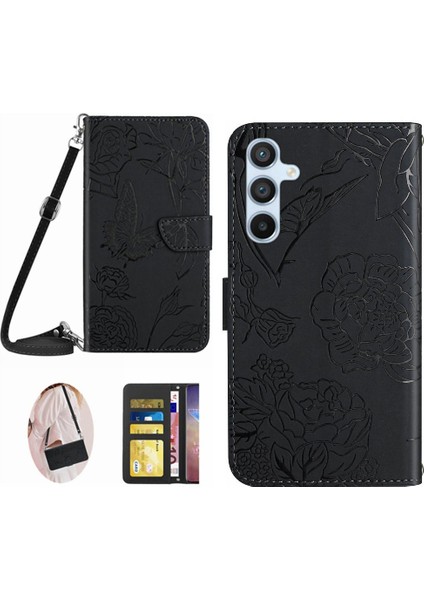 Samsung Galaxy Case 5g Kelebekler ve Çiçekler Yumuşak Pu Deri &amp; (Yurt Dışından)