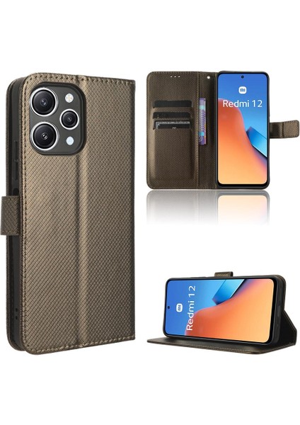 Xiaomi Redmi Için 12 4g Kart Tutucu Kickstand Manyetik Cüzdan Kapak (Yurt Dışından)