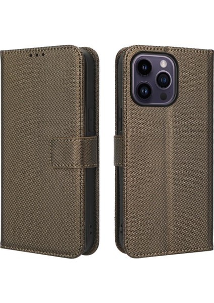 IPhone 14 Için Kılıf Pro Kickstand Manyetik Cüzdan Kapak Kart Tutucu (Yurt Dışından)