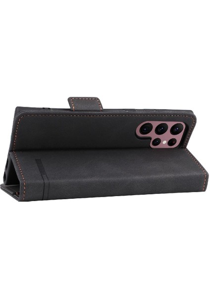 Samsung Galaxy S22 Ultra Deri Folio Flip Case Kart Ekleme Için Kılıf (Yurt Dışından) modelleri