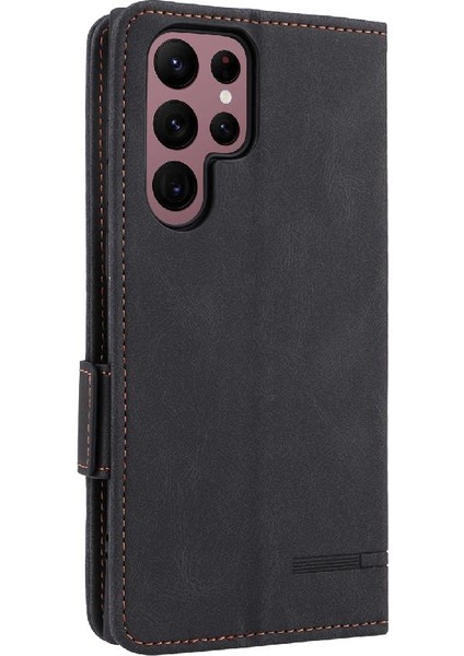Samsung Galaxy S22 Ultra Deri Folio Flip Case Kart Ekleme Için Kılıf (Yurt Dışından) fırsatları