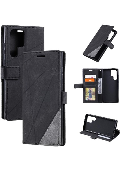 Samsung Galaxy S24 Ultra Pu Deri Cüzdan Flip Folio Kart Tutucu (Yurt Dışından)