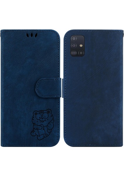 Samsung Galaxy A71 5g Kabartmalı Sevimli Kaplan Kartı Cep Flip Folio (Yurt Dışından)
