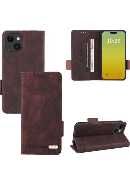 Kart Tutucu Kickstand ile iphone 15 Deri Folio Flip Case Için Kılıf (Yurt Dışından) fiyatları