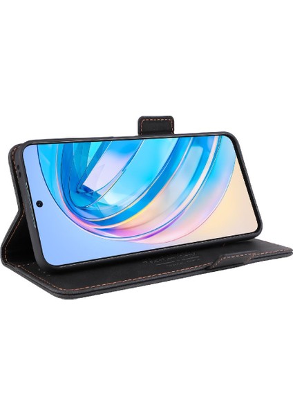 Kart Tutucu Kickstand ile Onur X8A Deri Folio Flip Case Için Kılıf (Yurt Dışından)