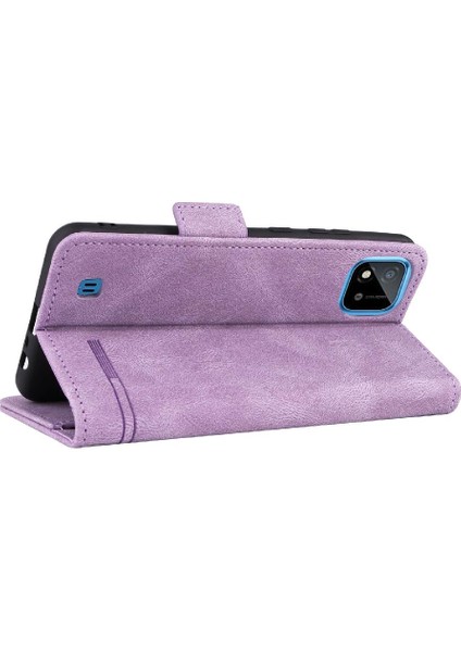Oppo Realme C11 2021 Koruyucu Kapak Için Kılıf Deri Folio Flip Case (Yurt Dışından)
