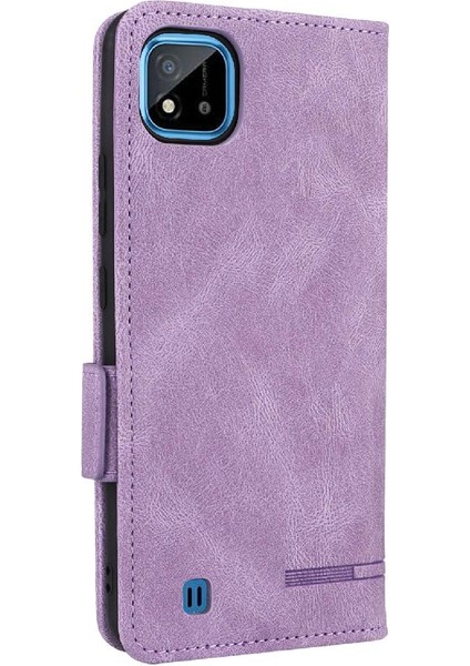 Oppo Realme C11 2021 Koruyucu Kapak Için Kılıf Deri Folio Flip Case (Yurt Dışından)