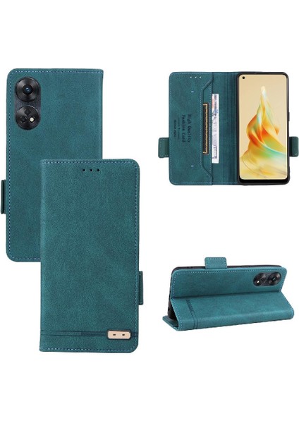 Oppo RENO8T 4g Kart Ekleme Deri Folio Flip Case Kapak Için Kılıf (Yurt Dışından)