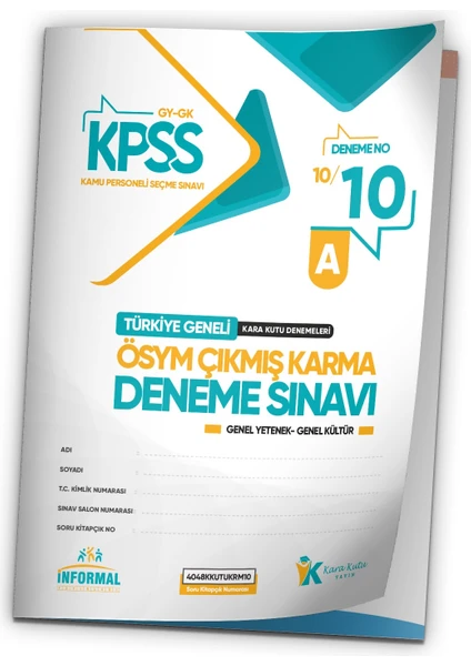 İnformal Yayınları KPSS 2025 ÖSYM Arşivi Çıkmış Soru Karma Genel Yetenek Genel Kültür D. Çözümlü Deneme 10/10.kitapçık (Ciltli)