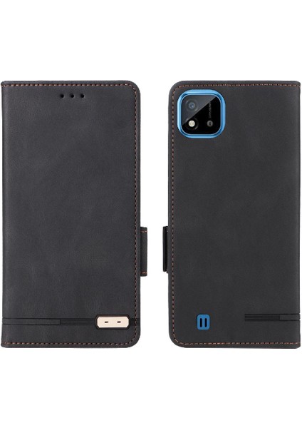 Oppo Realme C11 2021 Koruyucu Kapak Için Kılıf Deri Folio Flip Case (Yurt Dışından)