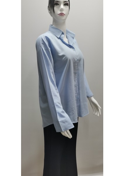 Cupra Uzun Kollu Salaş Pamuklu Rahat Tarz Yumaşak Dokulu Kadın Gömlek fırsatları