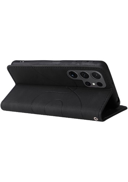 Samsung Galaxy S24 Ultra Iki Renkli Dikiş Pu Deri Flip Case (Yurt Dışından) modelleri