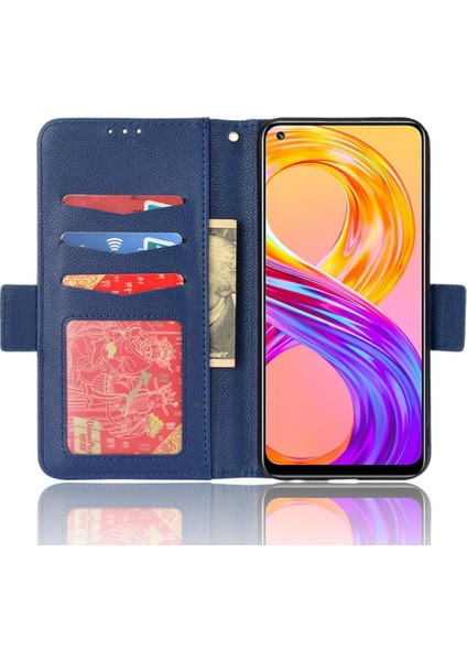 Realme 8 4g Pu Deri Kart Yuvaları Için Kılıf Tutucu Manyetik Cüzdan Yan (Yurt Dışından)
