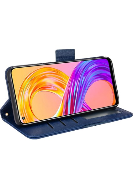 Realme 8 4g Pu Deri Kart Yuvaları Için Kılıf Tutucu Manyetik Cüzdan Yan (Yurt Dışından)
