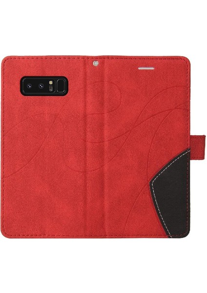 Samsung Galaxy Not 8 Için Kılıf Iki Renkli Dikiş Pu Deri Flip Folio (Yurt Dışından)