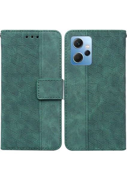 Xiaomi Redmi Için Not 12 4g Premium Pu Deri Geometrik Kabartmalı (Yurt Dışından)