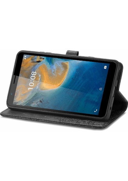 Zte Blade Flip Flip Kapak Kılıf Darbeye Basit Desen (Yurt Dışından)