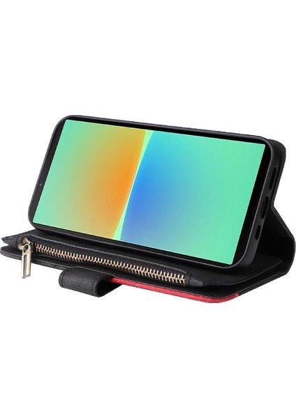 Sony Xperia 10 Iv Dokuz Kart Yuvaları Için Kılıf Fermuar Cüzdan Tarzı Iki Renkli (Yurt Dışından) fırsatları