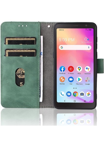 Mays Boutique Tcl A3X A509DL Deri Folio Flip Case Kart Ekleme Tam Için Kılıf (Yurt Dışından)