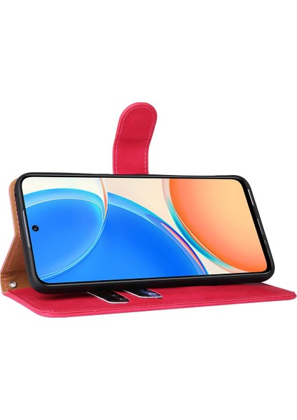 Kart Tutucu Kickstand Deri Folio Flip Case ile Onur X8 Için Kılıf (Yurt Dışından)