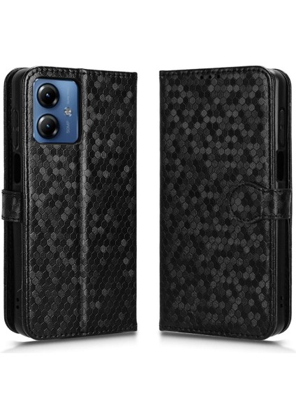 Motorola Moto G14 4g Geometrik Desen Manyetik Toka Deri Kılıf (Yurt Dışından) fiyatları