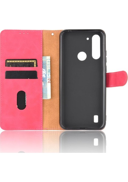 Motorola Moto G8 Güç Lite Deri Folio Flip Case Koruyucu Kılıf (Yurt Dışından)