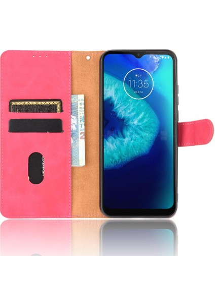 Motorola Moto G8 Güç Lite Deri Folio Flip Case Koruyucu Kılıf (Yurt Dışından)