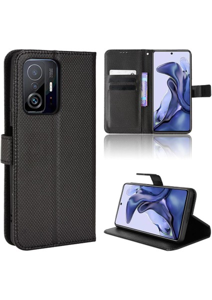 Xiaomi 11T/11T Pro Kapak Kickstand Manyetik Cüzdan Kart Tutucu (Yurt Dışından)