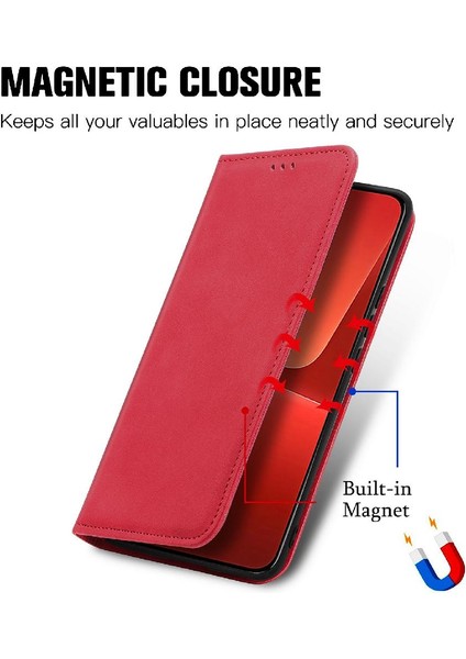 Xiaomi 13 Için Kılıf Deri Kılıf Kapak Çevirin Cüzdan Darbeye Basit (Yurt Dışından) modelleri
