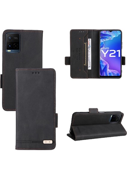 Kart Tutucu Kickstand Koruyucu Kapak Kartı ile Vivo Y21/Y33S Için Kılıf (Yurt Dışından)