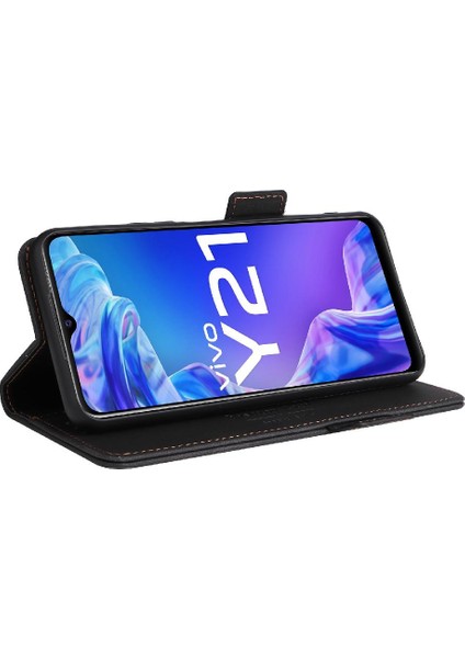 Kart Tutucu Kickstand Koruyucu Kapak Kartı ile Vivo Y21/Y33S Için Kılıf (Yurt Dışından)