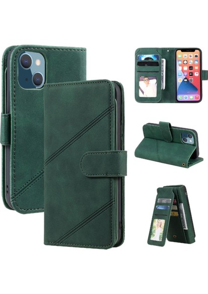 IPhone 15 Için Kılıf Manyetik Cüzdan Flip Folio Kart Tutucu Kickstand Pu (Yurt Dışından)