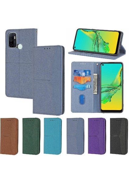 Oppo A53 Için Kılıf El Cüzdan Flip Folio Kitap Pu Deri Kapak Kredi Kartı (Yurt Dışından)