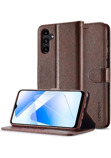 Samsung Galaxy Holder 5g Için Tutucu ile Buzağı Doku Yatay Kapak (Yurt Dışından)