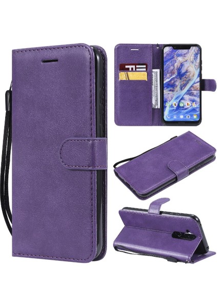 Kart Yuvası Klasik Düz Renk Iş Cüzdan ile Nokia X7 Için Flip Case (Yurt Dışından)