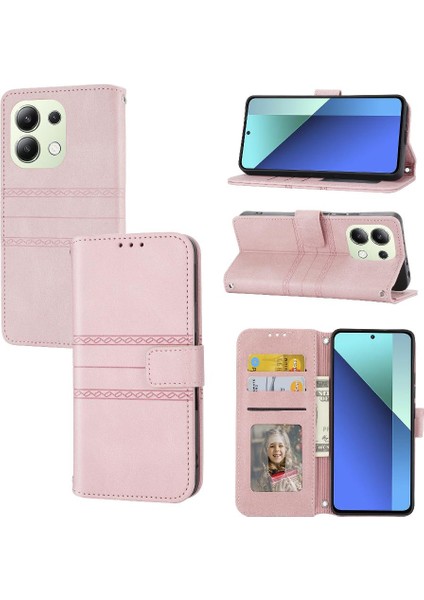 Xiaomi Redmi Not 13 Için Flip Case 4g Darbeye Koruyucu Kickstand Pu (Yurt Dışından)