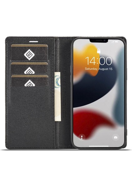 IPhone 13 Için Kılıf Pro Deri Folio Flip Case Kart Ekleme ile Tam (Yurt Dışından)