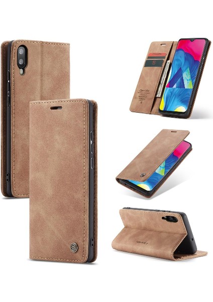 Samsung Galaxy M10 Flip Folio Kitap Manyetik Kapatma Kılıf Pu Için Flip Case (Yurt Dışından)