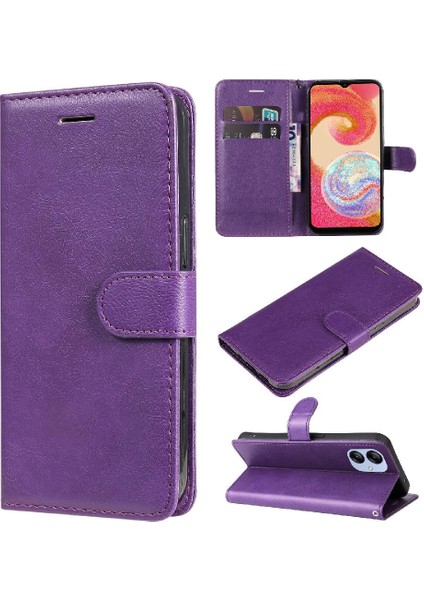 Samsung Galaxy A04E Iş Cüzdan Telefon Kılıfı Için Flip Case Klasik Katı (Yurt Dışından)