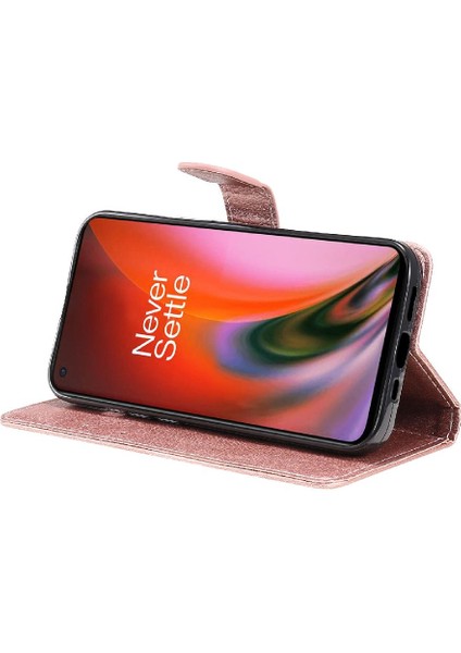 Oneplus Nord 2 5g Için Flip Case Kart Yuvası ile Klasik Düz Renk Yüksek (Yurt Dışından)