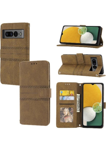 Google Piksel 7 Pro Için Flip Case Pu Deri Cüzdan Kılıf Darbeye (Yurt Dışından)
