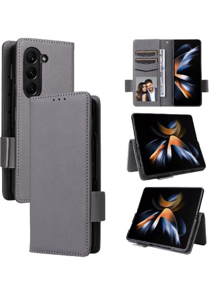Samsung Galaxy Z Için Kılıf Fold 5 Cüzdan Yan Toka Manyetik Pu Deri (Yurt Dışından)