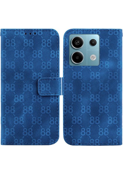 Telefon Kılıfı Için Xiaomi Poco X6 Cüzdan Kapak Pu Deri Çift 8 Kabartmalı (Yurt Dışından)