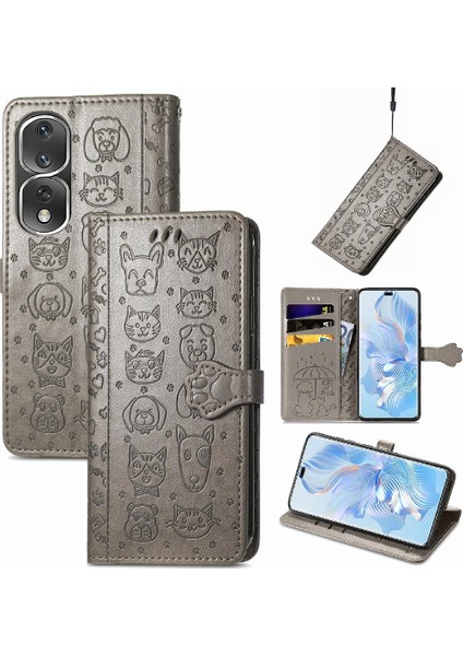 Huawei Onur 80 Pro Karikatür Hayvanlar Için Kılıf Kısa Kayış Kapak Kılıfı (Yurt Dışından)