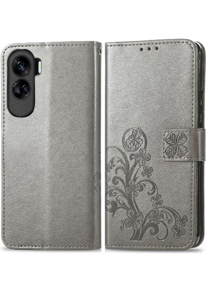 Huawei Onur Için Kılıf 90 Lite Kısa Kayış Dört Yapraklı Yonca Deri Kılıf (Yurt Dışından)