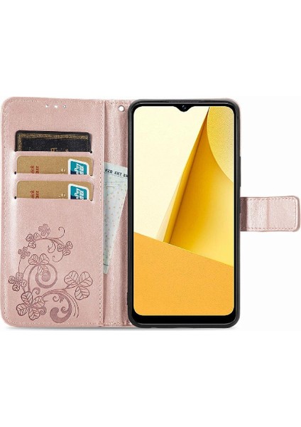 Vivo Y16 Flip Kapak Için Kılıf Zarif Iş Kısa Kayış Deri Kılıf (Yurt Dışından)