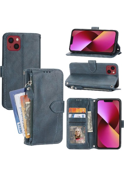 Iphone 13 Için Flip Case Kart Tutucu Pu Deri Kickstand Anti Scratch (Yurt Dışından)
